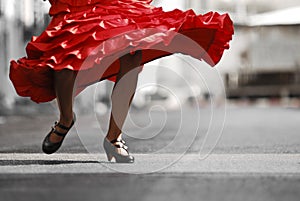 Flamenco dancer in action