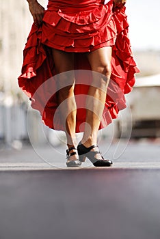 Flamenco dancer athletic legs