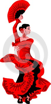 Flamenco dancer with fan photo