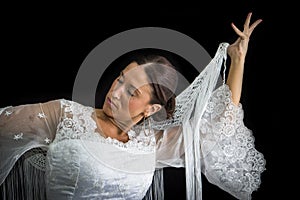 Flamenco dancer with white dress