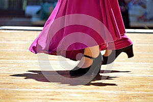 Flamenco dancers legs