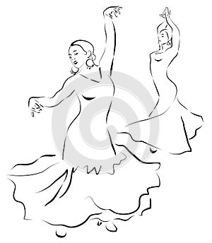 Flamenco dancers. sketch