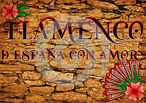 Flamenco party greeting card with spanish fan