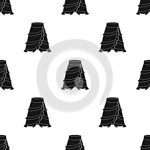 Flamenco skirt icon in black style isolated on white background. Spain country symbol stock vector illustration.