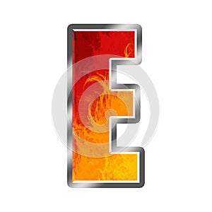 Flames Alphabet Letter E