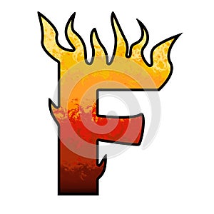 Flames Alphabet Letter F