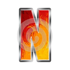 Flames Alphabet Letter N