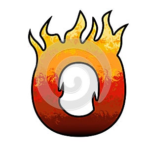 Flames Alphabet letter - O