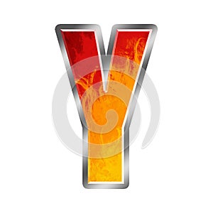 Flames Alphabet Letter Y