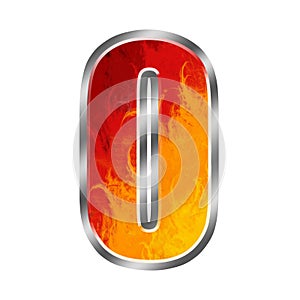 Flames Alphabet number 0 zero