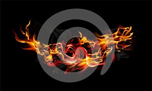 Flames on a black background