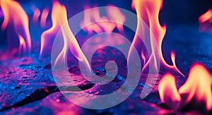Flames Dancing on the Surface. An Abstract and Vibrant Display of Fire and Color.