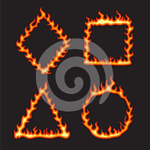 Flames frame design collection