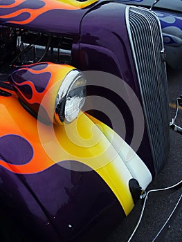 Flames on a hotrod car