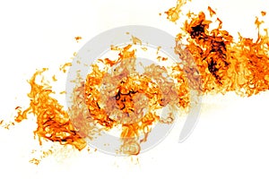 Flames isolated on a white background