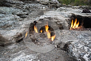 Flames of Mount Chimaera from the underground