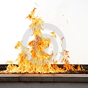 Flames set isolated on white background