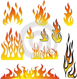 Flames set Vector