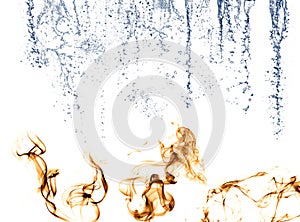 Flames with Water Splashes