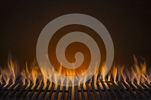 Flaming Barbecue Grill Background