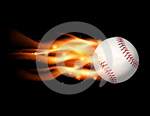 Flaming Baseball Illustration