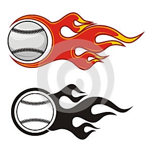 Flaming baseballs