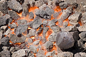 Flaming coal