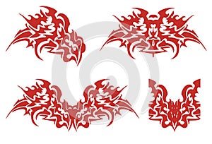 Flaming dragon head symbols