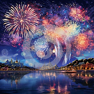 Flaming Fantasia: A Mesmerizing Fireworks Symphony