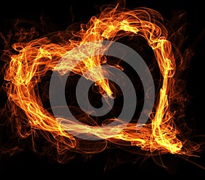 Flaming Fire Love Heart