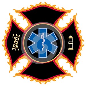 Flaming Fire Rescue Symbol