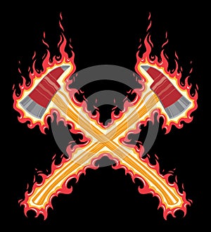 Flaming Firefighter Axe photo