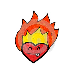 flaming heart cartoon character