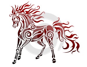 Flaming horse vector illustration