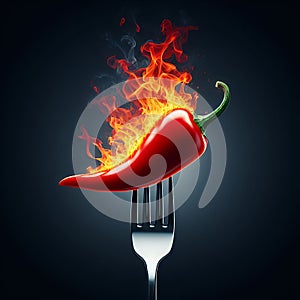 Flaming Hot Chili on Fork