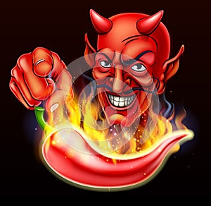 Flaming Hot Pepper and Pointing Devil