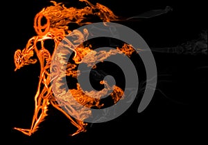 Flaming man