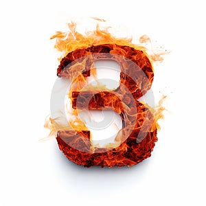Flaming Number 3: Witty And Satirical Sports Luxury Fire Text Effect