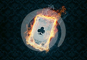 Flaming poker card