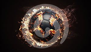 flaming soccer ball 3d