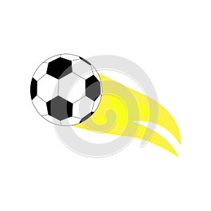 Flaming soccer ball illustration with white backdrop