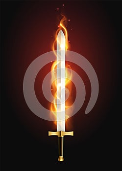 Flaming Sword Realistic Image