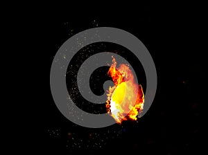 Flaming Tar Barrel with sparks