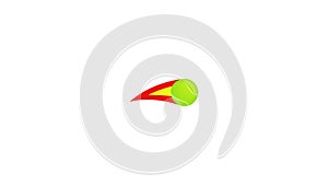 Flaming tennis ball icon animation