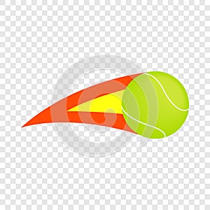 Flaming tennis ball isometric icon