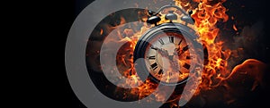 Flaming Timepiece: The Eternal Blaze of Hours