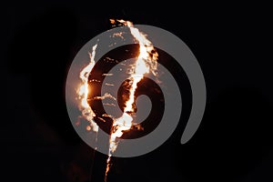 Flaming torch during parade at Lewes Bonfire, November 2022