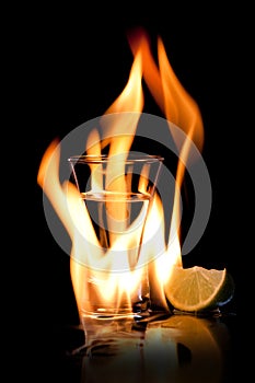 Flaming vodca