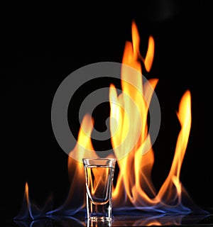 Flaming vodca