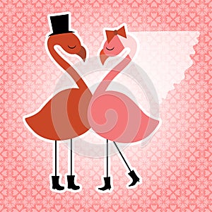 Flamingo birds wedding invitation
